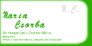 maria csorba business card